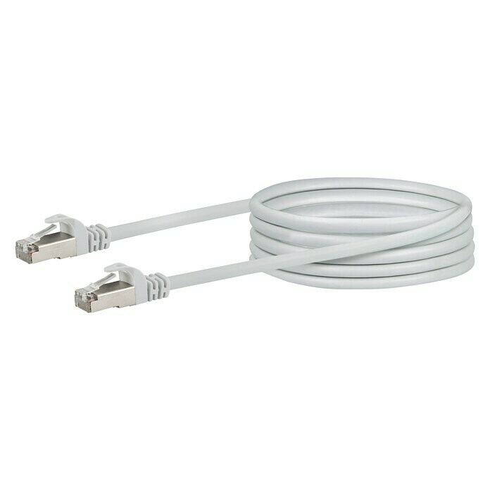Schwaiger Netzwerk-Kabel CAT6 (2,5 m, Weiß, RJ45-Stecker, Bis zu 1 Gbit)