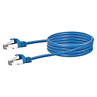 Schwaiger Netzwerk-Kabel CAT6 (0,5 m, Blau, RJ45-Stecker, Bis zu 1 Gbit)