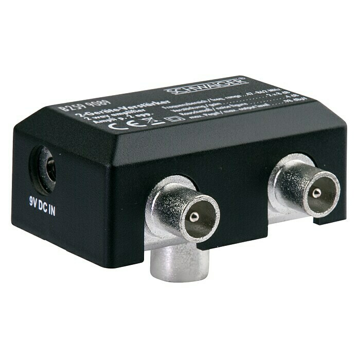 Schwaiger Versterker voor twee apparaten (IEC-stekker, IEC-aansluiting, 47 - 862 MHz, 2 x 8 dB)