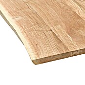 Tischplatte Arbeitsplatte massiv Eiche geölt naturbelassene Baumkante 2-seitig 