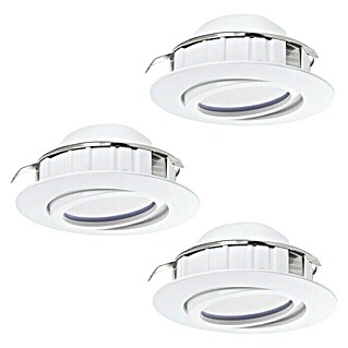 Eglo Set ugradbenih LED svjetiljki Pineda (6 W, D x Š x V: 8,4 x 8,4 x 4 cm, Bijele boje, 3 Kom., Topla bijela, pomična glava svjetiljke)