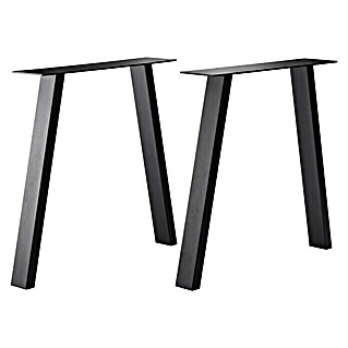 Pur Iternal Black Edition Tischbein (800 x 150 x 723 mm, Schwarz, U-Form, Passend für: Tischplatten Breite 80 – 90 cm, 2 Stk.)