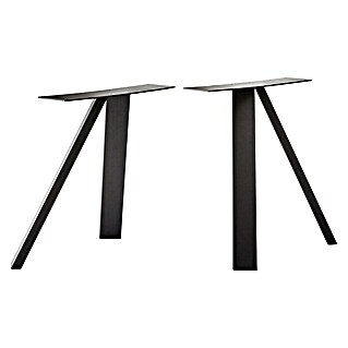 Pur Iternal Black Edition Tischbein (700 x 374 x 723 mm, Schwarz, V-Form, Passend für: Tischplatten Breite 80 – 90 cm, 2 Stk.)