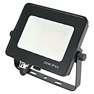 Proyector LED FLHAK (20 W, Color de luz: Blanco frío, IP65, Negro)