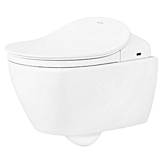 Villeroy & Boch Subway 2.0 Wand-Dusch-WC-Set mit ViClean L4 WC-Sitz (Spülrandlos, Mit schmutzabweisender Glasur, Spülform: Tief, WC Abgang: Waagerecht, Weiß)