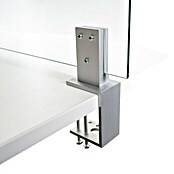 Room Plaza Klemmfuß inklusive Glashalter (80 x 40 mm, Spannweite: 65 mm, Silber, Passend für: Room Plaza Hygieneschutzglas)