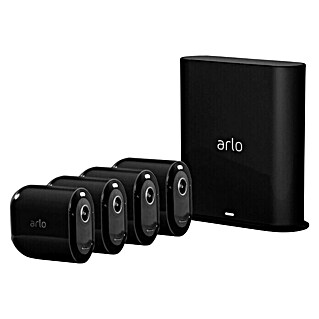 Arlo Überwachungskamera-Set Pro 3 (Schwarz, 1.080 Pixel (Full HD), Erfassungswinkel: 160 °, Mit 4 Kameras)