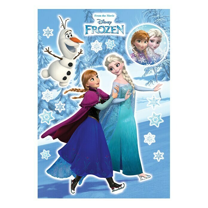 Komar Disney Edition 4 Dekosticker Anna und Elsa (15-tlg., Bunt)