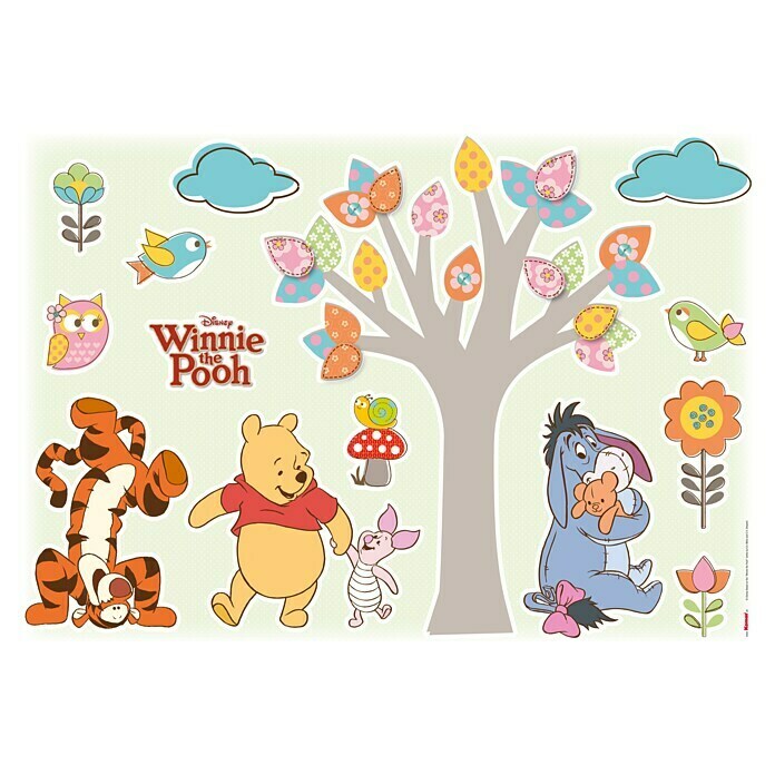 Komar Disney Edition 4 Dekosticker Winnie Pooh Nature Lovers (14-tlg., Bunt)