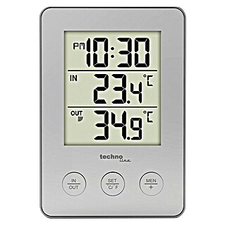 Technoline Thermometer WS 9175 (LC-Display, Batteriebetrieben, Grau, 2,2 x 7,6 x 11 cm)
