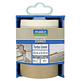 Mako Abdeckpapier Turbo Cover (Im Spender, 25 m x 18 cm, Einseitiger Kreppkleberand)