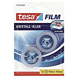 Tesa Film Klebefilm (10 m x 15 mm, Kristallklar, 2 Stk.)