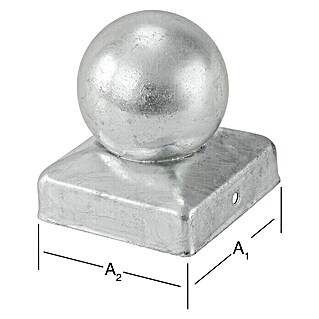 Vormann Embellecedor de poste Esfera (L x An: 70 x 70 mm, Acero inoxidable)