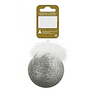 Kerstbal (Zilver, Glas, Diameter: 8 cm)