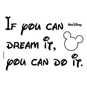 Komar Disney Edition 4 Dekosticker You Can Do It (13-tlg., Schwarz/Weiß)