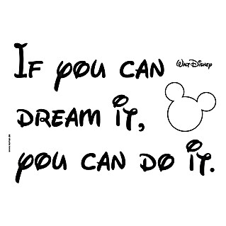 Komar Disney Edition 4 Dekosticker You Can Do It (13 -tlg., Schwarz/Weiß)