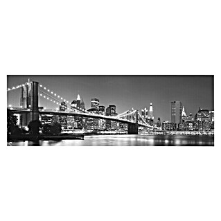 Leinwandbild Brooklyn Bridge At Night (Brooklyn Bridge At Night, B x H: 145 x 45 cm)