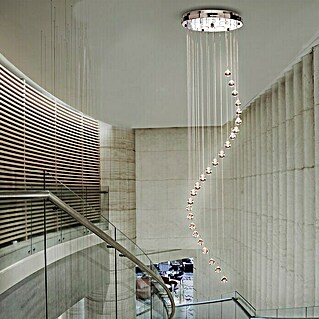 Searchlight Pendelleuchte Hallway (175 W, L x B x H: 30 x 30 x 180 cm, Chrom, GU10)