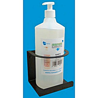 CM Baños Soporte de pared para dispensador de desinfectante hidroalcohólico (Negro, Apto para: Desinfectantes)