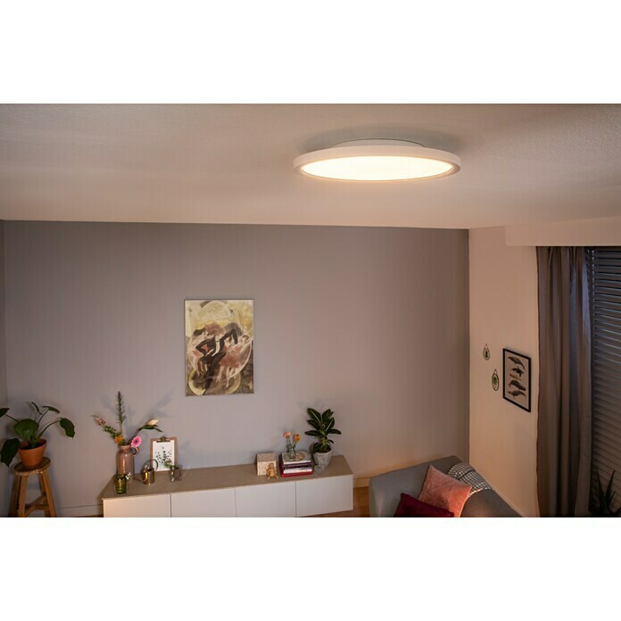Philips Hue LED-Panel rund Aurelle (28 W, Weiß, Ø x H: 39,5 x 5 cm)