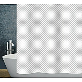 Diaqua Textil-Duschvorhang Andalus (120 x 200 cm, Grau/Weiß)