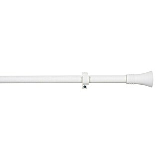Barra para cortinas Kit modelo cono-anillo (Blanco, Largo: 110 cm, Diámetro: 19 mm)