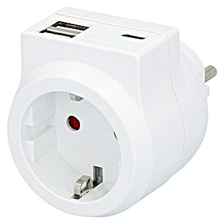 Voltomat Zwischenstecker (Weiß, USB-A-Buchse, USB-C-Buchse, IP20)