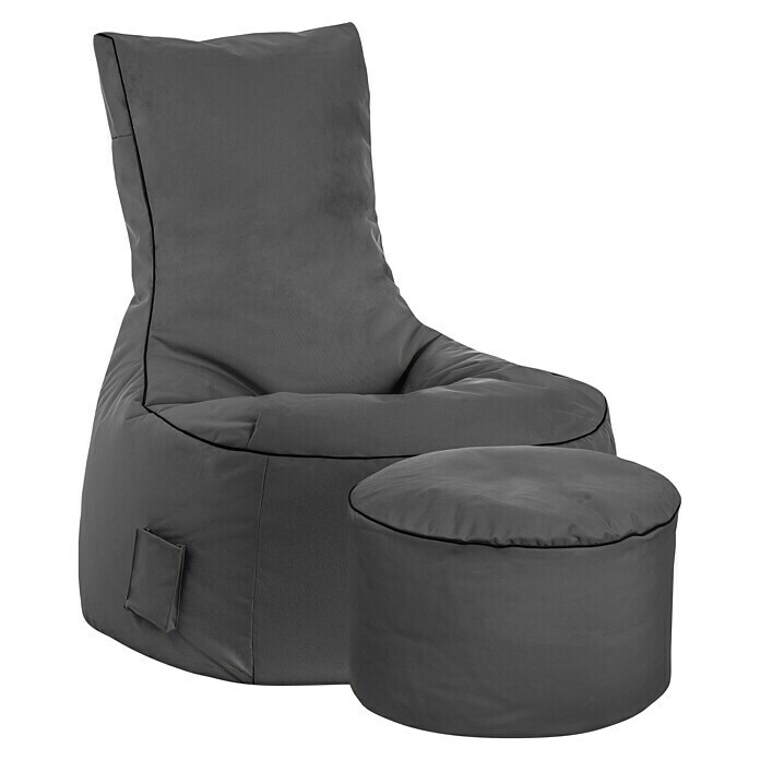 Sitzsack (95 x 90 cm, Anthrazit, 100 % Polyester/100 % Polyvinylchlorid)