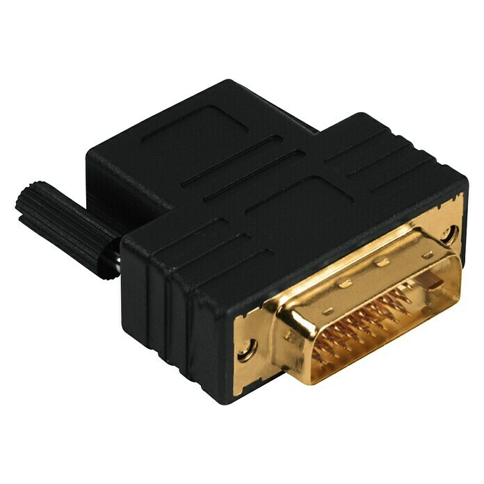 Hama HDMI-Adapter (Schwarz, DVI-D-Dual-Link-Stecker, Vergoldete Kontakte)