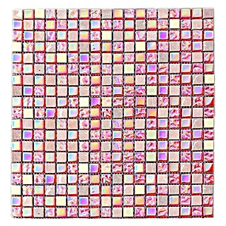 Mosaikfliese Quadrat Crystal Mix XCM M880N (30,5 x 32,2 cm, Rot/Rosa, Glänzend)