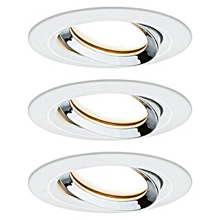 Paulmann LED-Einbauleuchten-Set Nova Plus (6,8 W, Weiß-Silber, 3 Stk., Warmweiß)
