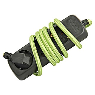 UniTEC Produžni kabel s utičnicama (3-struko, Crno-zelene boje, Dužina kabela: 1,4 m)