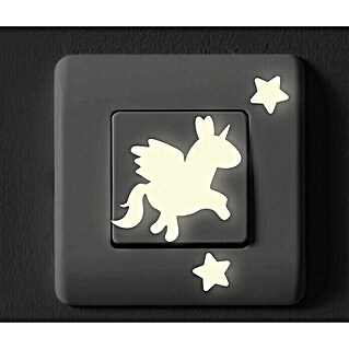 Adhesivos decorativos luminosos unicornios (Motivo decorativo, Amarillo, 17 x 15 cm)