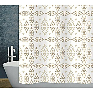 Diaqua Textil-Duschvorhang Pueblo (240 x 180 cm, Beige/Weiß)