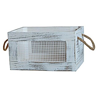 Aufbewahrungsbox Deko (L x B x H: 35 x 25 x 18 cm, Antik/Vintage/Retro, Weiß)