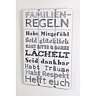Holzbild (Familienregeln, B x H: 40 x 60 cm)