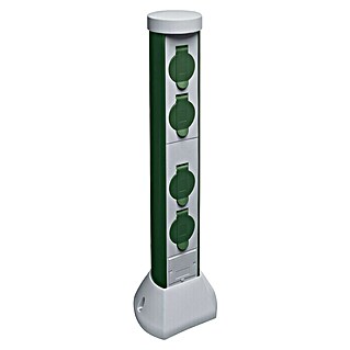 REV Green Craft Vrni stup sa dvije utičnice (4-struko, Sive boje, 3.500 W, Visina: 58 cm)