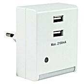 REV LED-Nachtlicht mit USB-Ladegerät (Weiß, Dämmerungsautomatik, Ladefunktion)