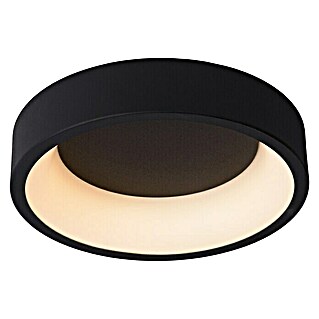 Lucide Talowe LED-Deckenleuchte rund (20 W, Ø x H: 300 mm x 8 cm, Schwarz, Warmweiß)