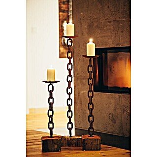 Ferrum Art Design Kerzenständer Candle Chain gerade (B x H: 14 x 80 cm, Stahl, Edelrost)