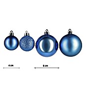 Božićne kuglice (50 kom, Plava, Plastika)