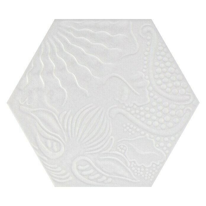 Feinsteinzeugfliese Hexagon Gaudi White 