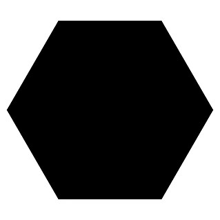Feinsteinzeugfliese Hexagon Basic Black (22 x 25 cm, Schwarz, Matt)