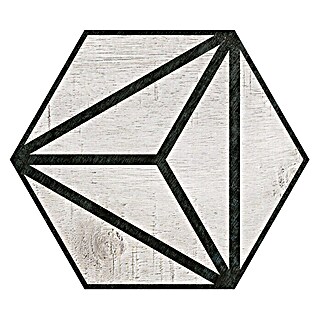 Feinsteinzeugfliese Hexagon Tribeca Grey (22 x 25 cm, Grau/Schwarz, Matt)