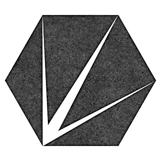 Feinsteinzeugfliese Hexagon Trident Nero (22 x 25 cm, Schwarz/Weiß, Matt)