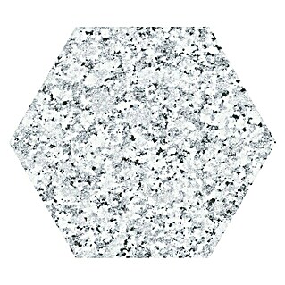 Feinsteinzeugfliese Hexagon Granite White (25 x 22 cm, Weiß/Grau, Matt)