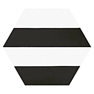 Feinsteinzeugfliese Hexagon Porto Capri Black (22 x 25 cm, Schwarz/Weiß, Matt)
