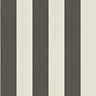 Rasch Poetry II Vliestapete Streifen (Schwarz/Weiß, Streifen, 10,05 x 0,53 m)