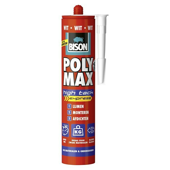 Bison Montagelijm Poly Max® High Tack Express (Wit)
