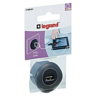 Legrand Adaptador USB (4 x 7 x 12 cm, Negro)